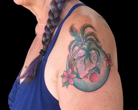 Tattoos - Moon & Palm Trees - 115129